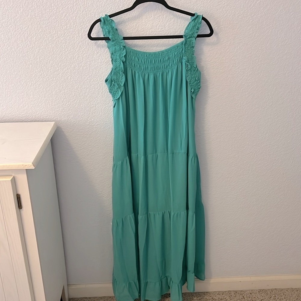 Umgee Teal Maxi Dress - Picture 3 of 3